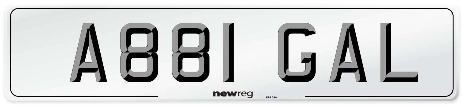 A881 GAL Number Plate from New Reg